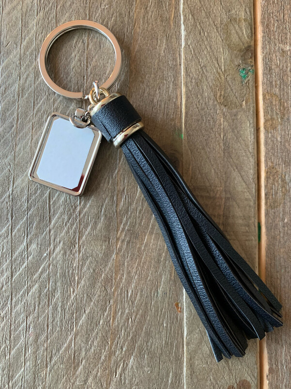 Sleutelhanger leder kwast zwart