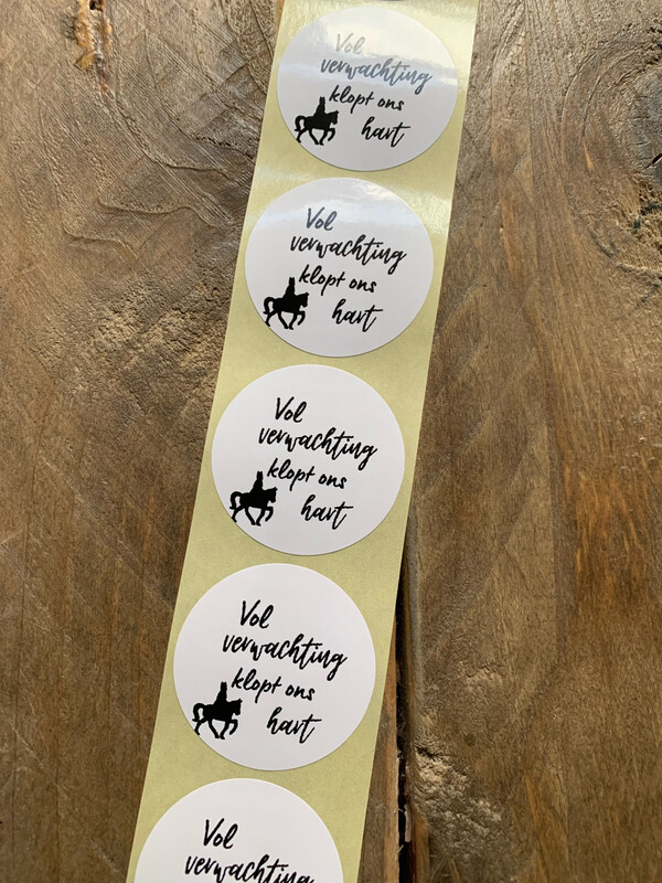 Cadeausticker Vol verwachting