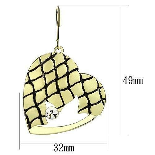 LO2688 - Matte Gold & Gold Iron Earrings with Top Grade Crystal in Clear
