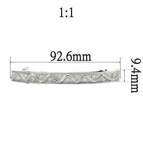 LO1425 - Rhodium White Metal Tiaras & Hair Clip with Top Grade Crystal in Clear