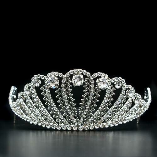 LO2114 - Imitation Rhodium Brass Tiaras &amp; Hair Clip with Top Grade Crystal  in Clear