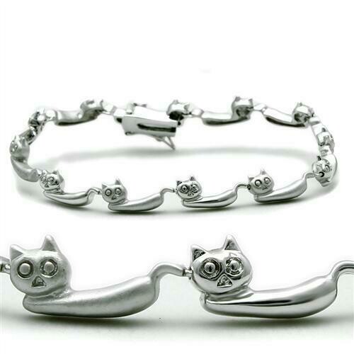 LO2023 - Matte Rhodium &amp; Rhodium Brass Bracelet with No Stone