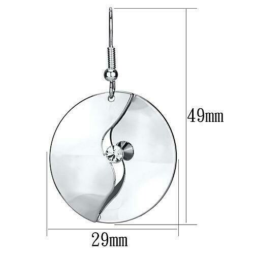 LO2745 - Rhodium Iron Earrings with Top Grade Crystal in Clear