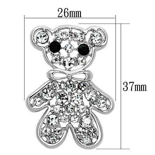 LO2791 - Imitation Rhodium White Metal Brooches with Top Grade Crystal in Clear