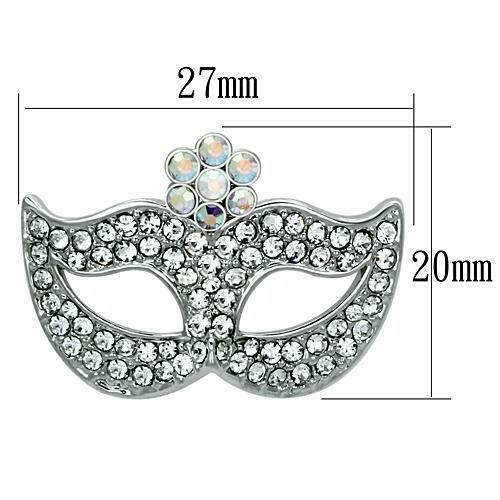 LO2807 - Imitation Rhodium White Metal Brooches with Top Grade Crystal in Aurora Borealis (Rainbow Effect)
