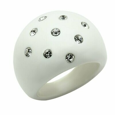 LO2389 -  Resin Ring with Synthetic Synthetic Stone in Multi Color