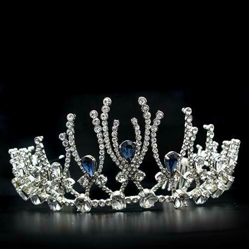 LO2107 - Imitation Rhodium Brass Tiaras &amp; Hair Clip with Top Grade Crystal  in Montana