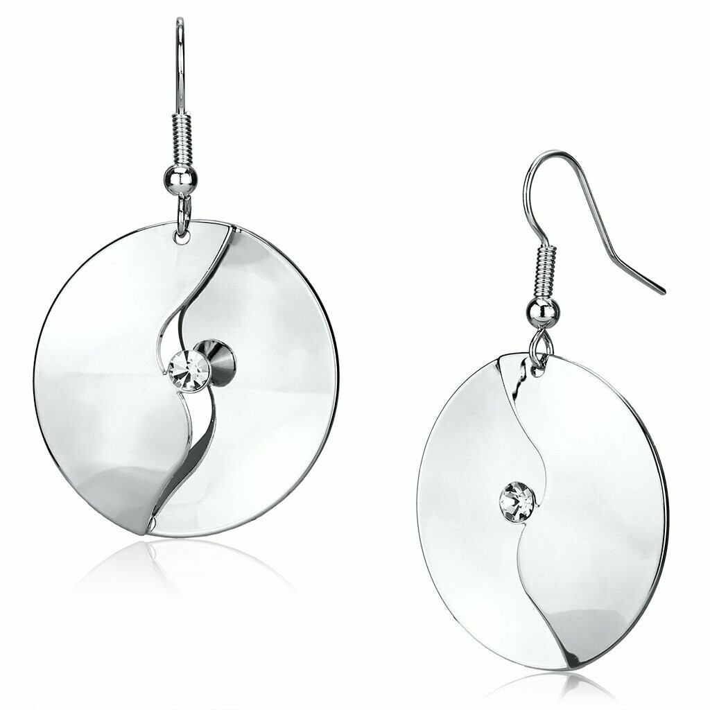 LO2745 - Rhodium Iron Earrings with Top Grade Crystal in Clear LO2745 - Rhodium Iron Earrings with Top Grade Crystal in Clear