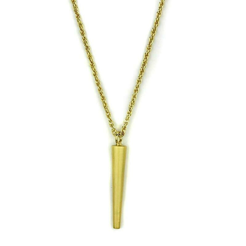 LO3710 - Gold &amp; Brush Brass Chain Pendant with No Stone