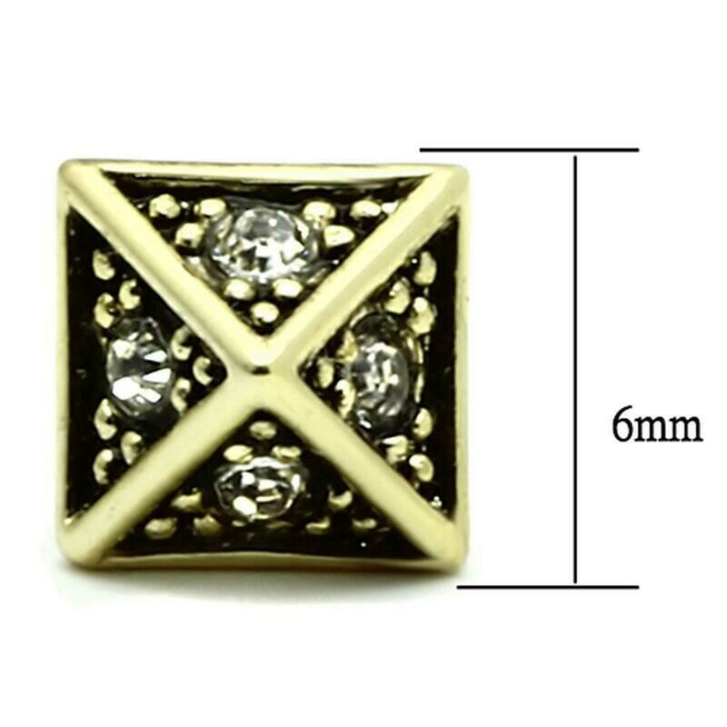 LO3507 - Flash Gold Brass Earrings with Top Grade Crystal in Clear