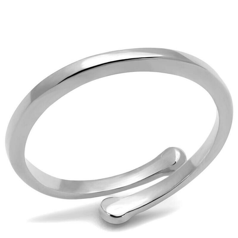 LO4039 - Rhodium Brass Ring with No Stone