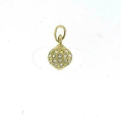 LOA391 - Gold Brass Pendant with Top Grade Crystal in Clear