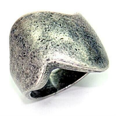 LOA055 - Ruthenium Brass Ring with No Stone