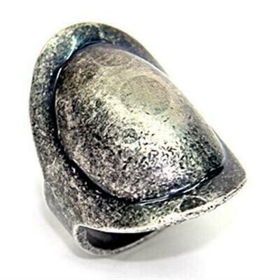 LOA053 - Ruthenium Brass Ring with No Stone