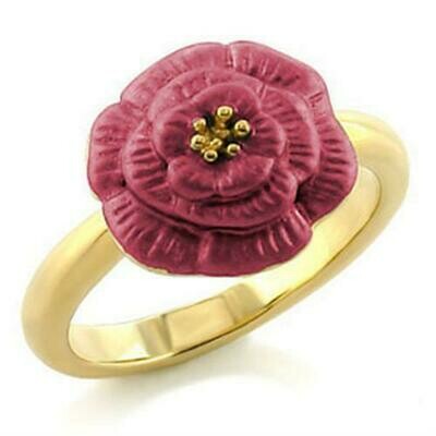 LO508 - Gold White Metal Ring with No Stone