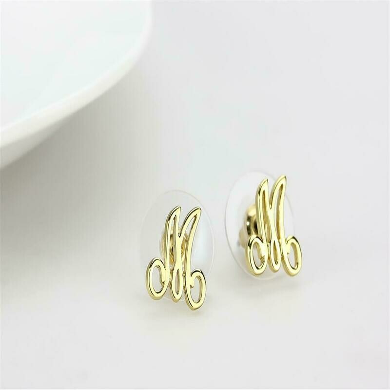 LO4667 - Flash Gold Brass Earrings with No Stone