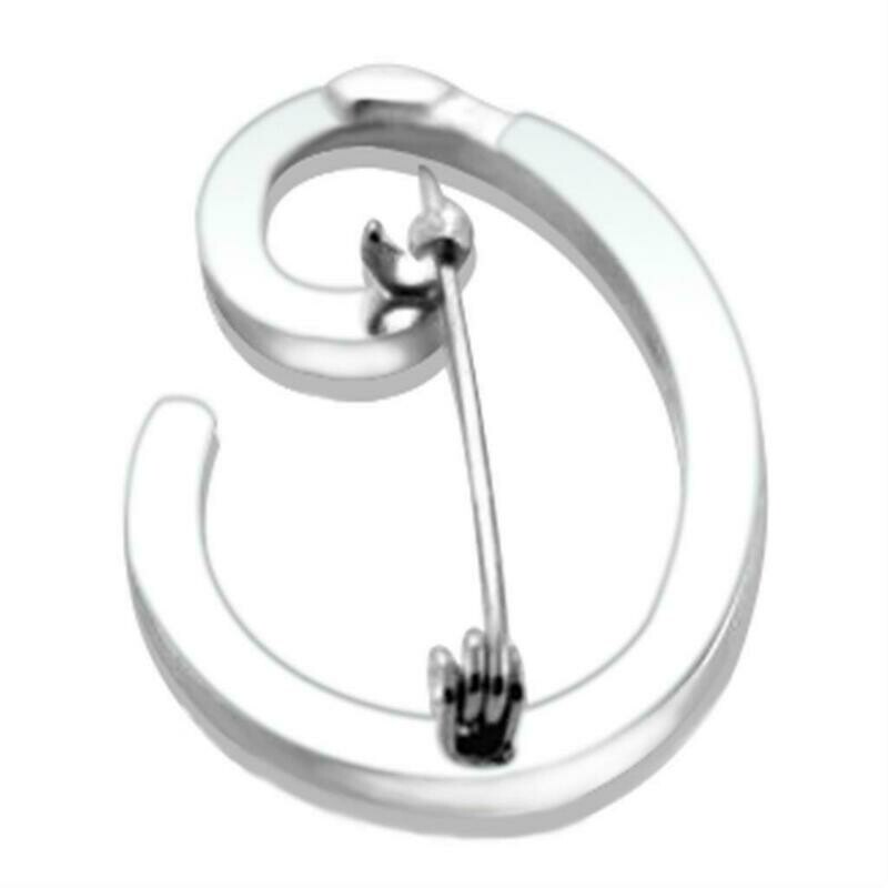 LOA1361 - Rhodium Brass Brooches with Top Grade Crystal in Clear