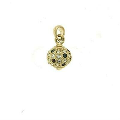 LOA393 - Gold Brass Pendant with Top Grade Crystal in Multi Color