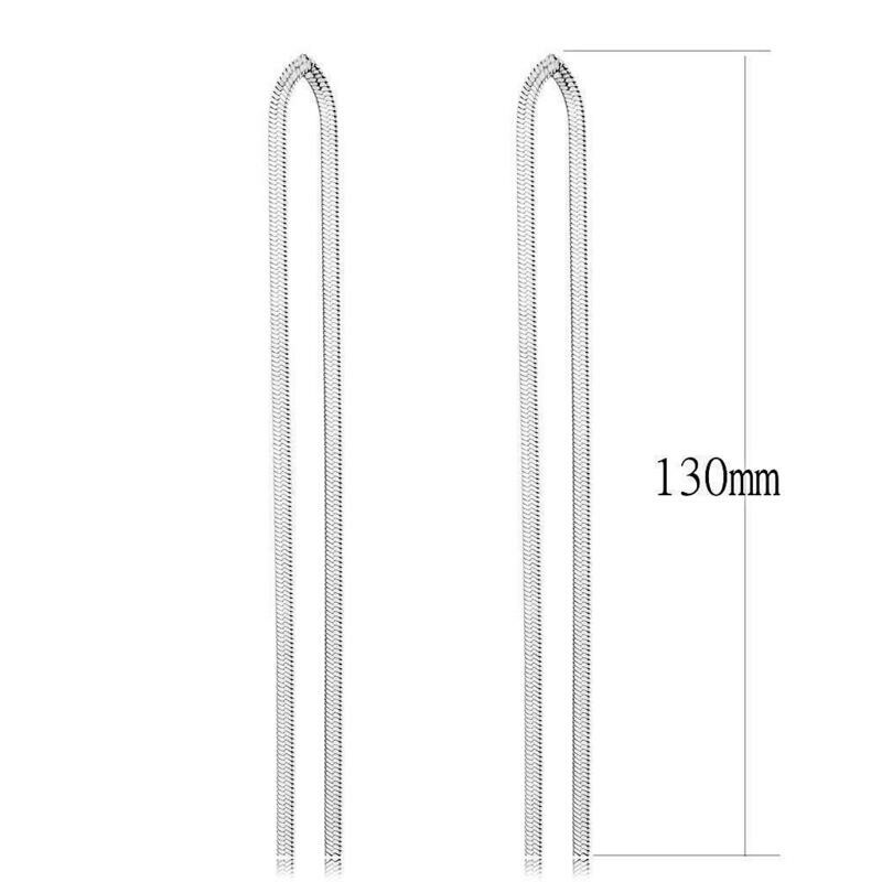 TK3530 - High polished (no plating) Stainless Steel Earrings with No Stone