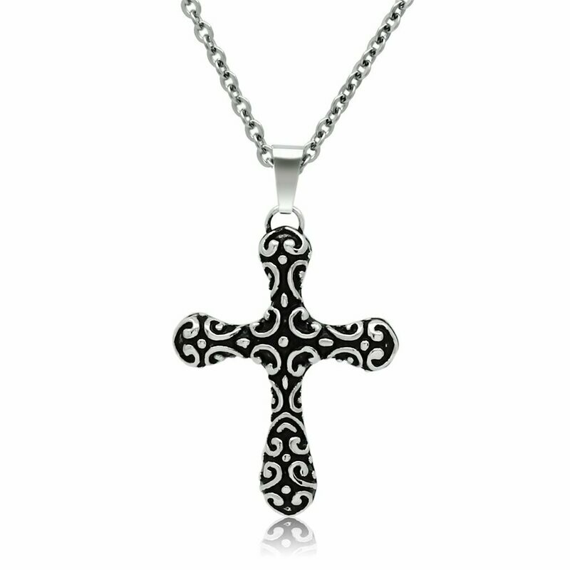 TK554 - High polished (no plating) Stainless Steel Necklace with No Stone