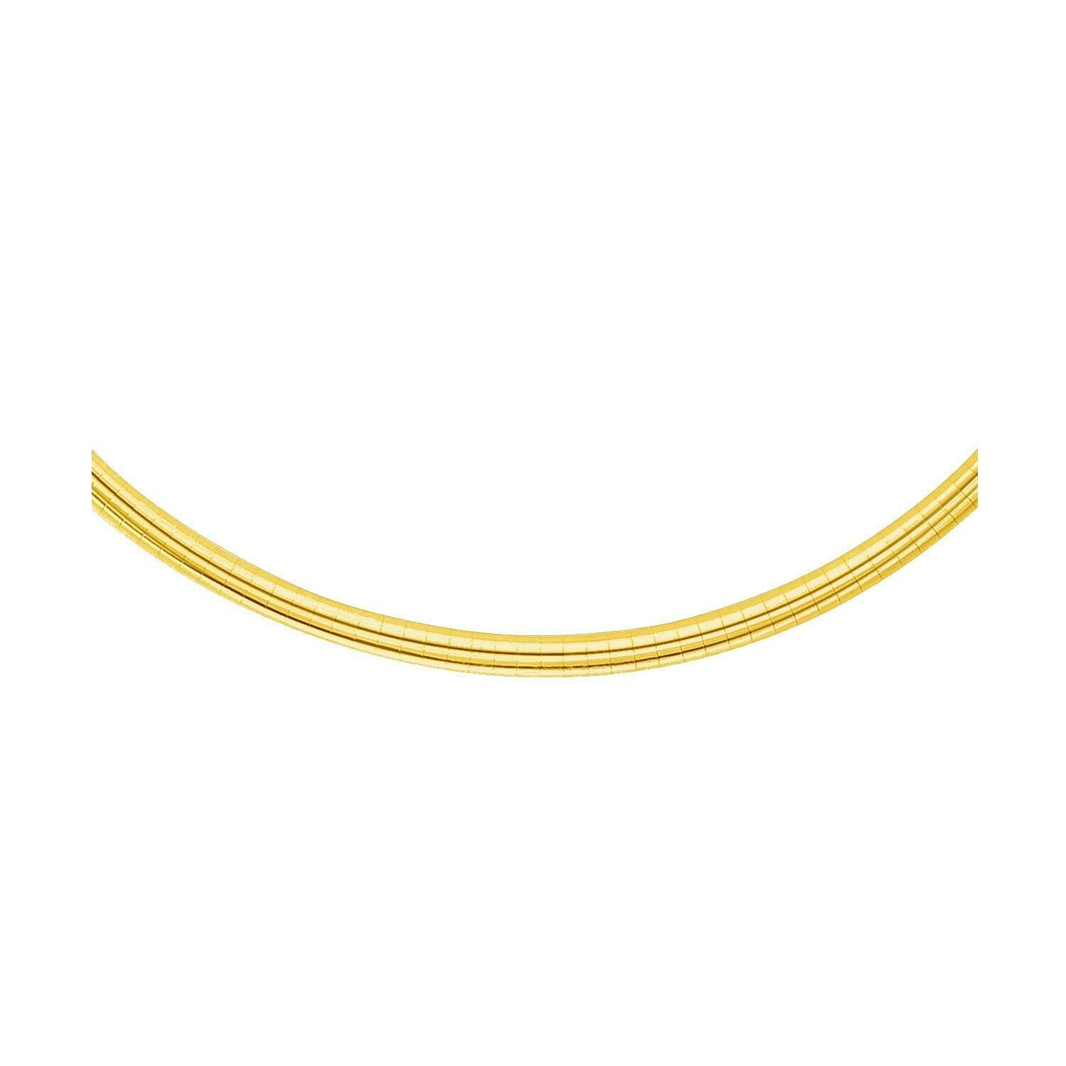 14k Yellow Gold Chain in a Classic Omega Design (4 mm), Size: 16&quot;