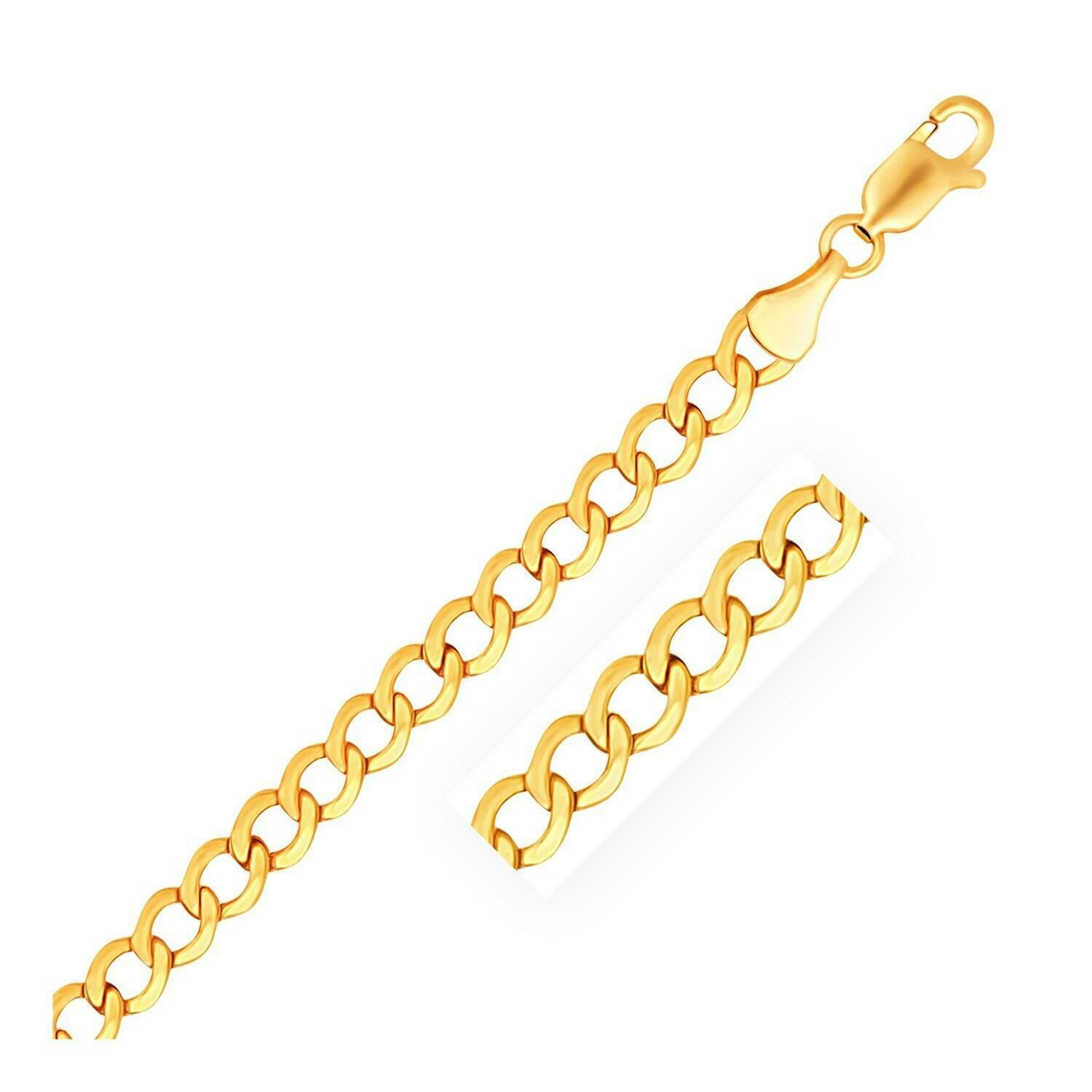 5.3mm 10k Yellow Gold Curb Chain, Size: 22&quot;