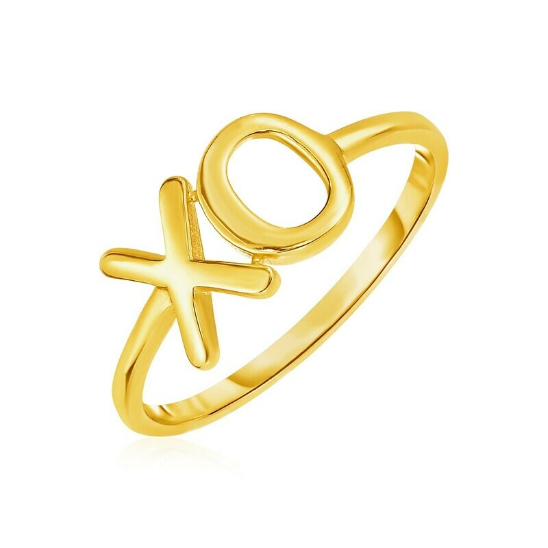 14k Yellow Gold with XO