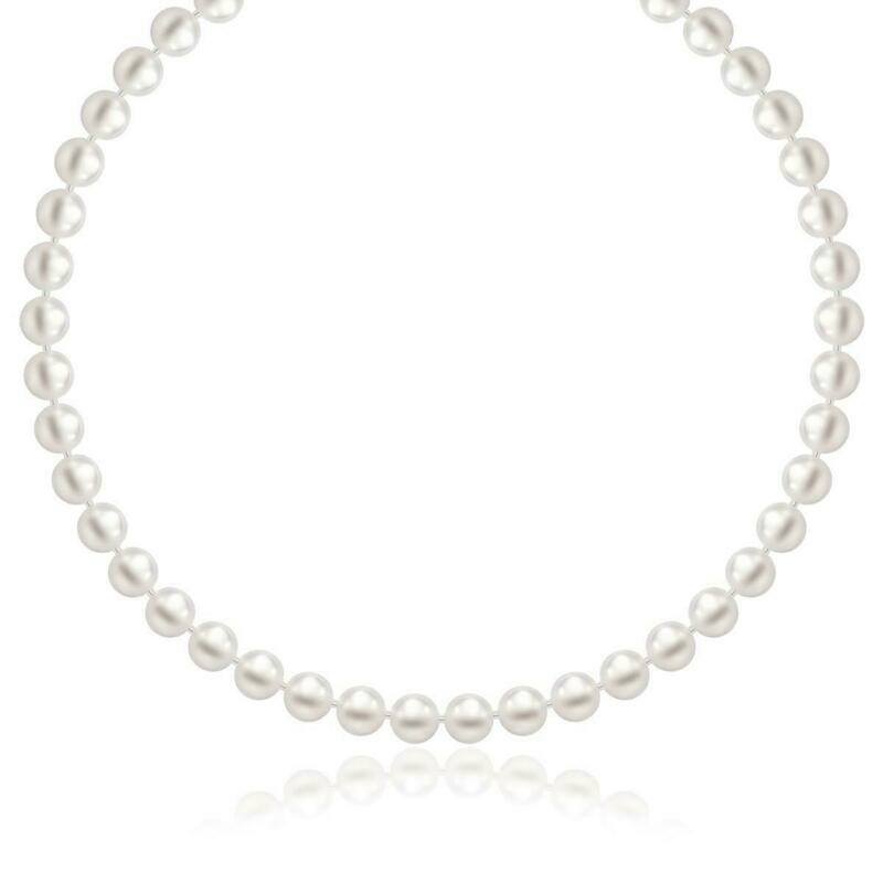 14k Yellow Gold Necklace with White Freshwater Cultured Pearls (6.0mm to 6.5mm)