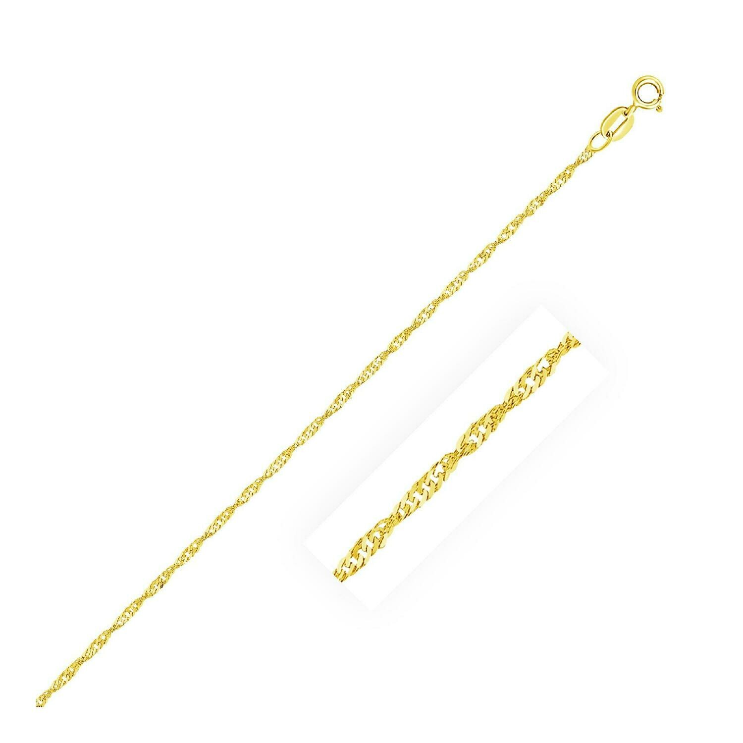 10k Yellow Gold Singapore Chain 1.5mm, Size: 16&quot;