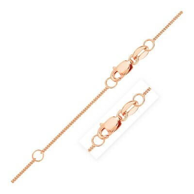Extendable Gourmette Chain in 14k Rose Gold (0.9mm)