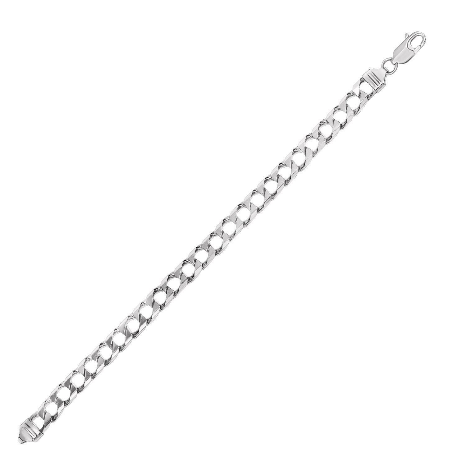Sterling Silver Men&#39;s Bracelet in Cuban Curb Link Style, Size: 8.5&quot;