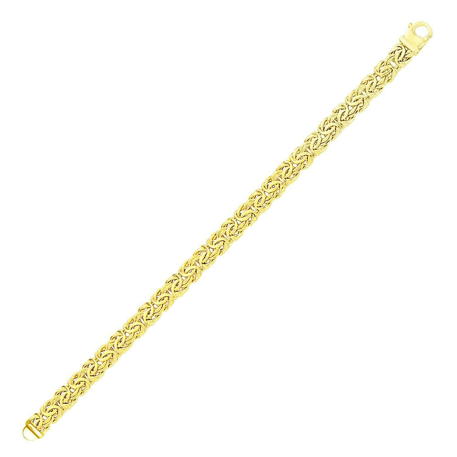 14k Yellow Gold Byzantine Style Chain Bracelet, Size: 7.25&quot;