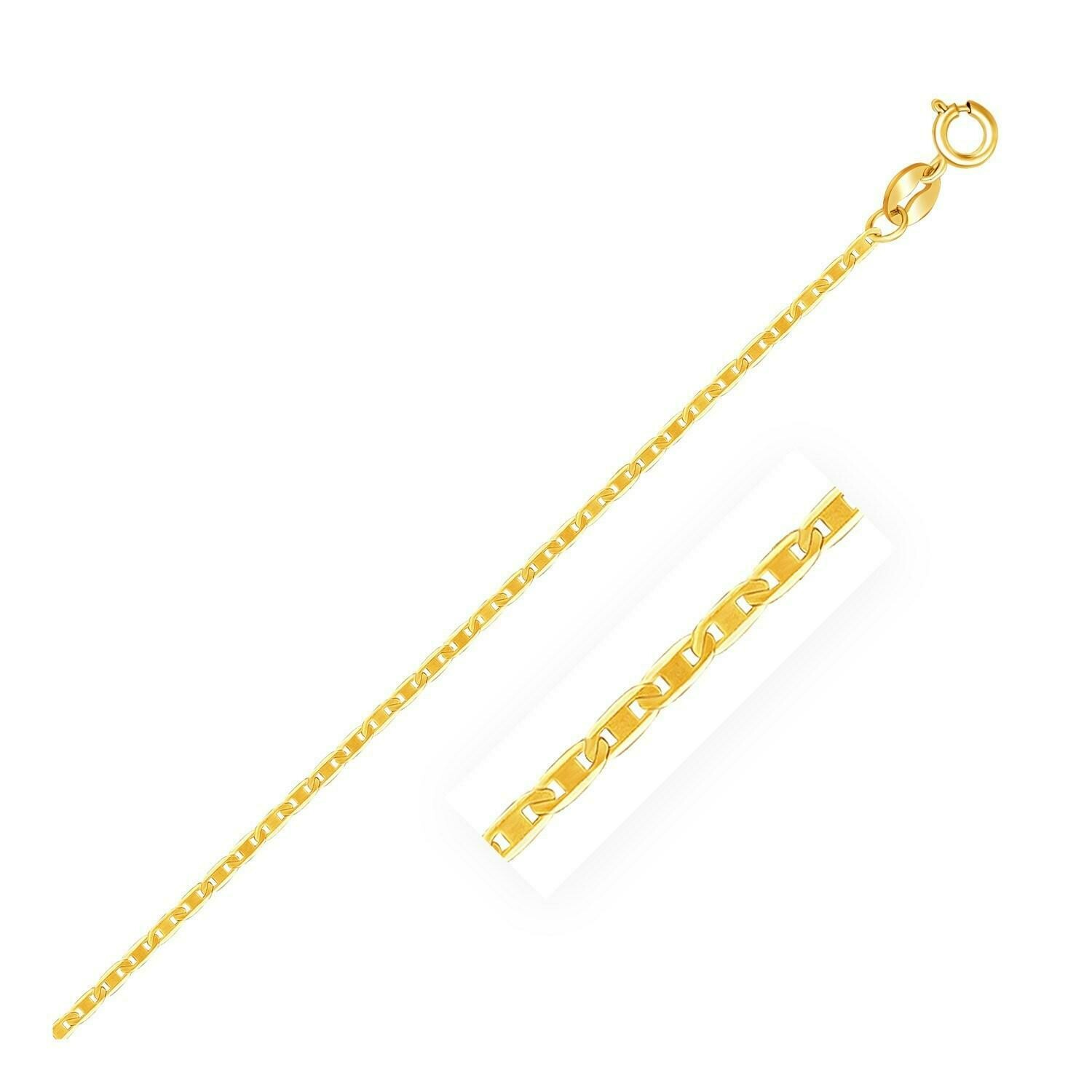 10k Yellow Gold Mariner Link Chain 1.2mm, Size: 16&quot;