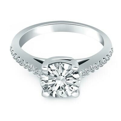14k White Gold Trellis Diamond Engagement Ring