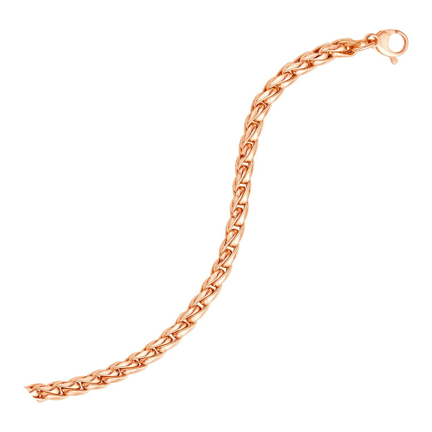 14k Rose Gold 7 1/2 inch Round Curb Chain Bracelet 14k Rose Gold 7 1/2 inch Round Curb Chain Bracelet