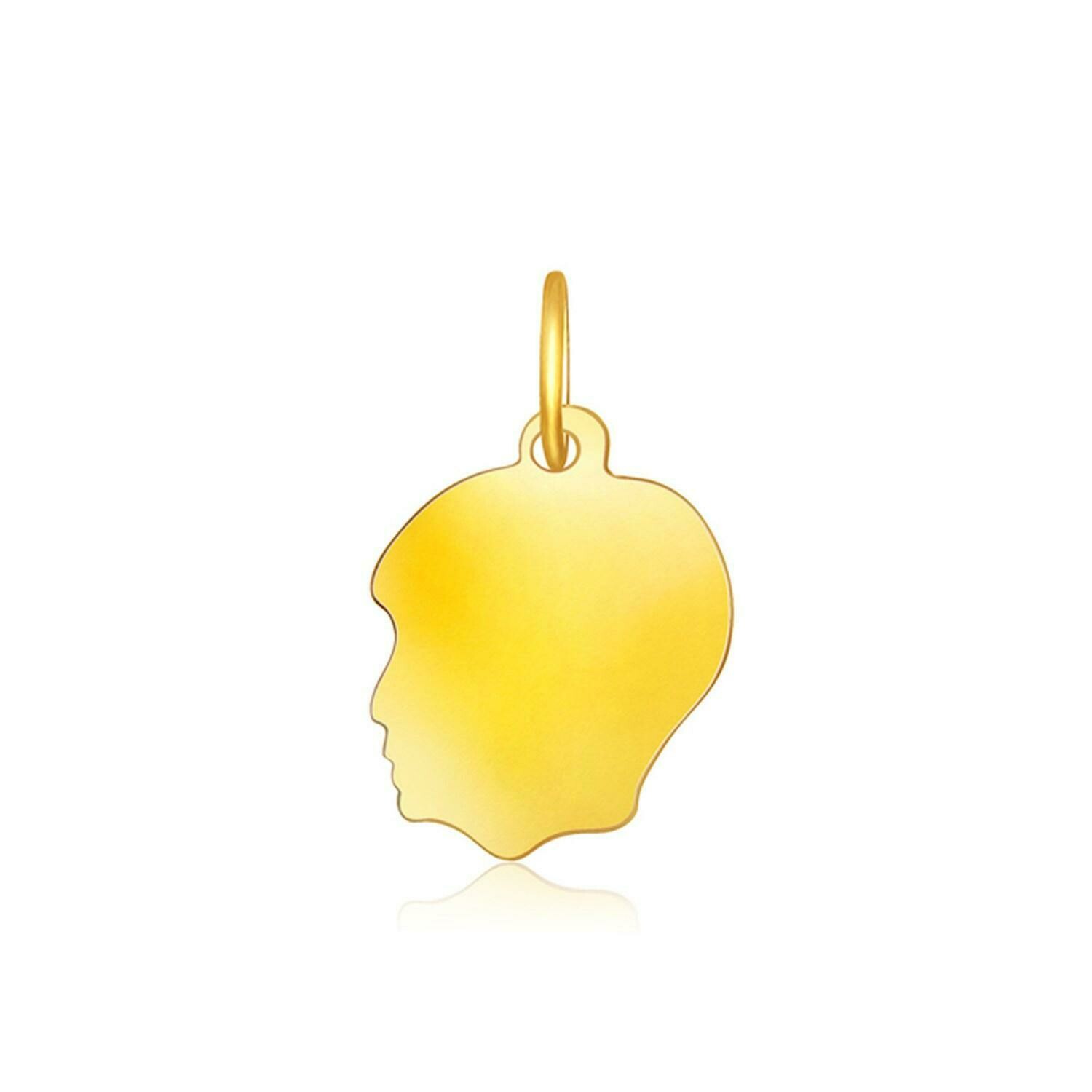 14k Yellow Gold Small Boy Head Charm
