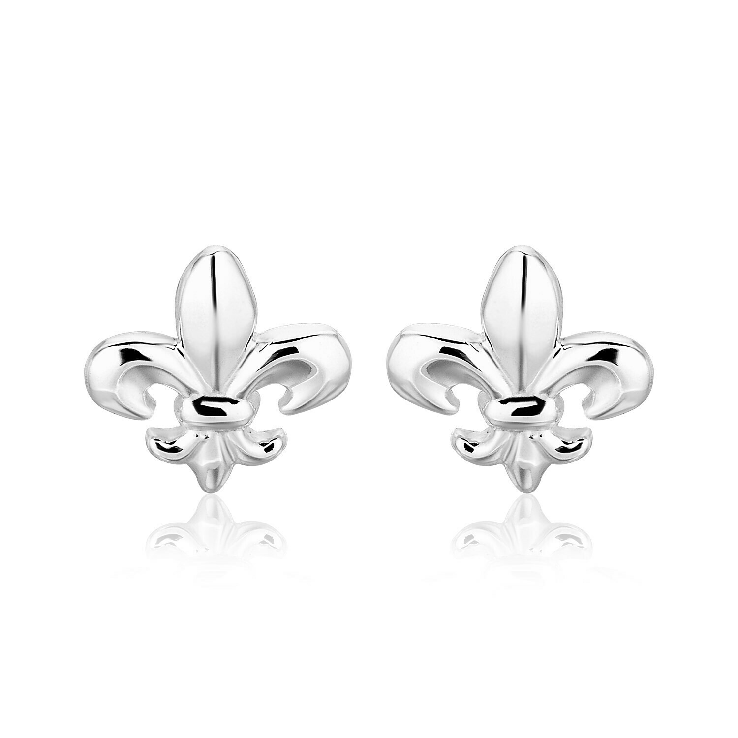 Sterling Silver Fluer De Lis Earrings