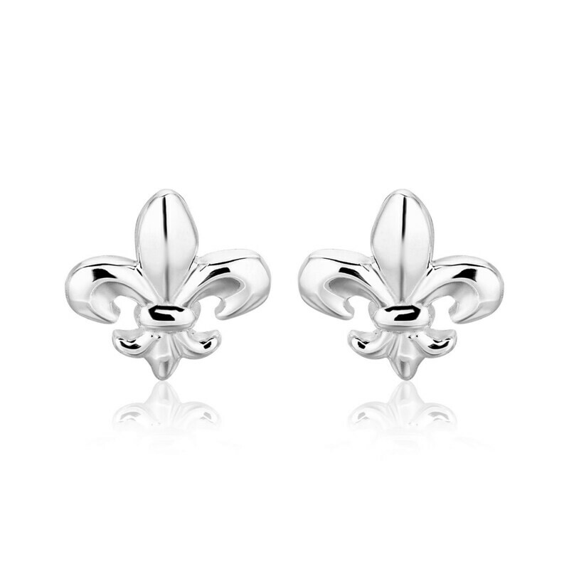 Sterling Silver Fluer De Lis Earrings