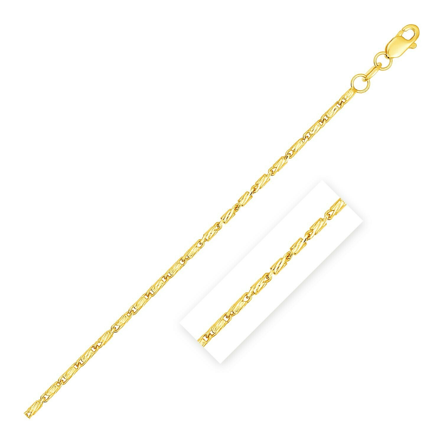 Diamond Cut Fancy Links Pendant Chain in 14k Yellow Gold (1.5mm), Size: 18&quot;