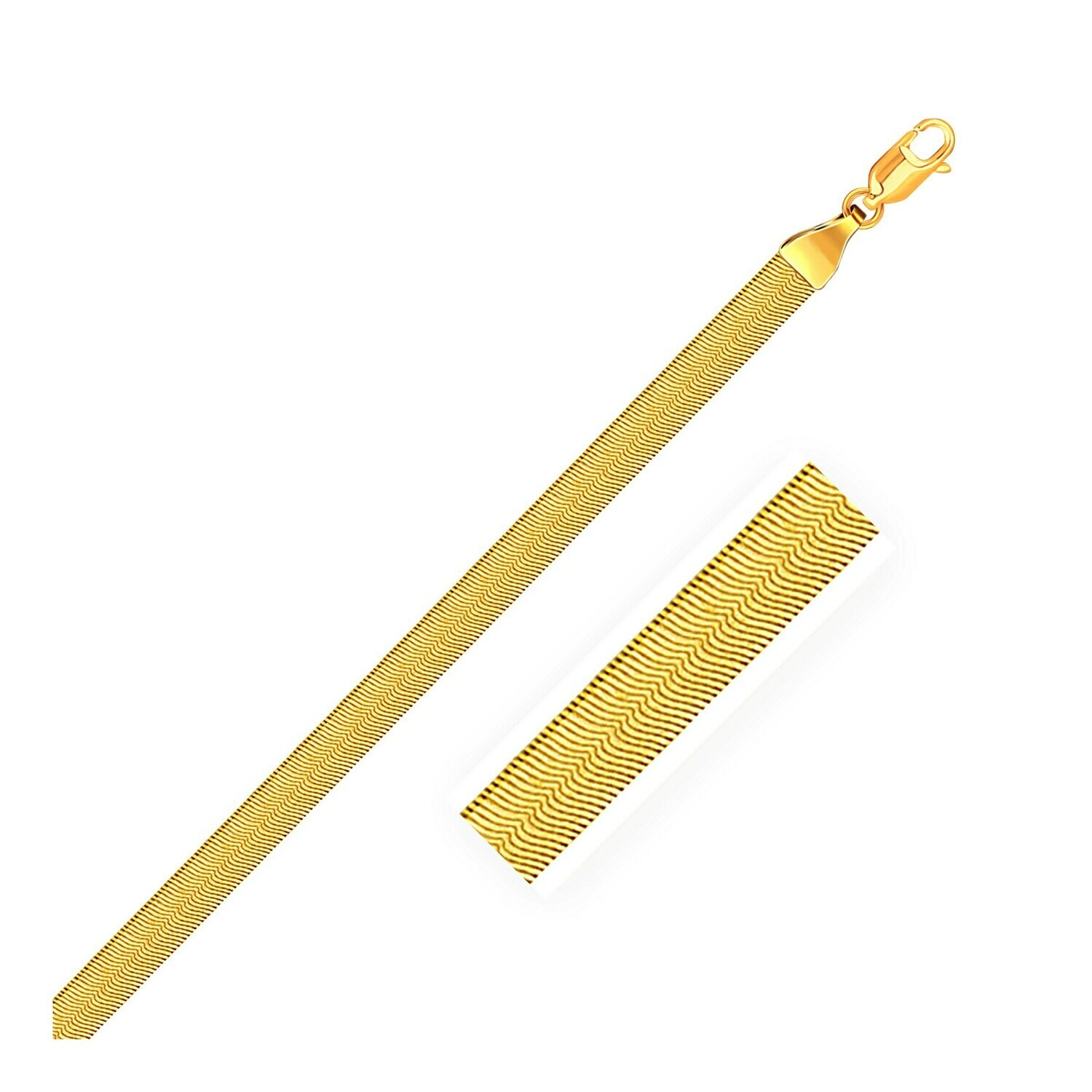 4.0mm 14k Yellow Gold Super Flex Herringbone Chain, Size: 16&quot;