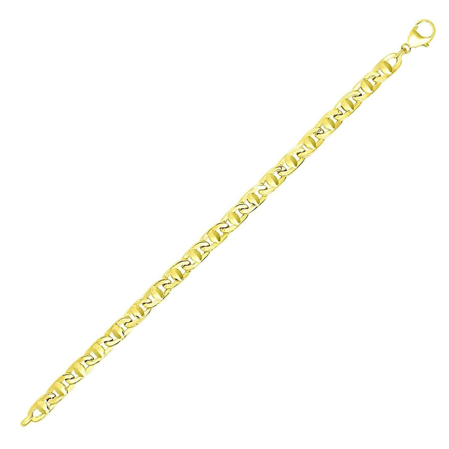 14k Yellow Gold Mariner Style Link Men&#39;s Bracelet