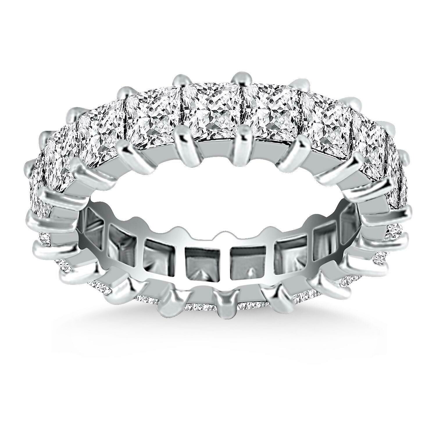 14k White Gold Common Prong Princess Cut Diamond Eternity Ring
