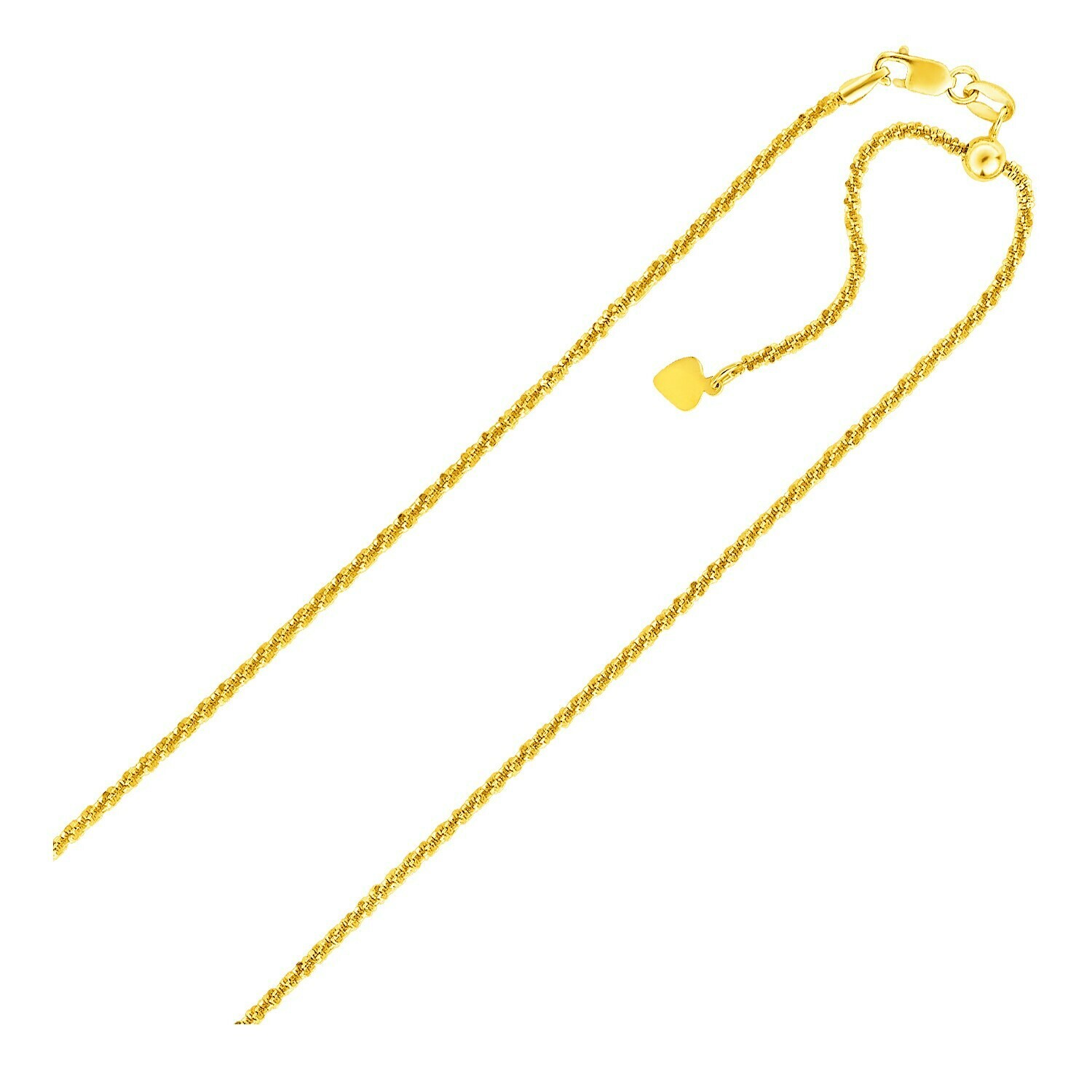1.5mm Adjustable Sparkle Twisted Chain Necklace – Real Sterling Silver, Up To 22 Inches