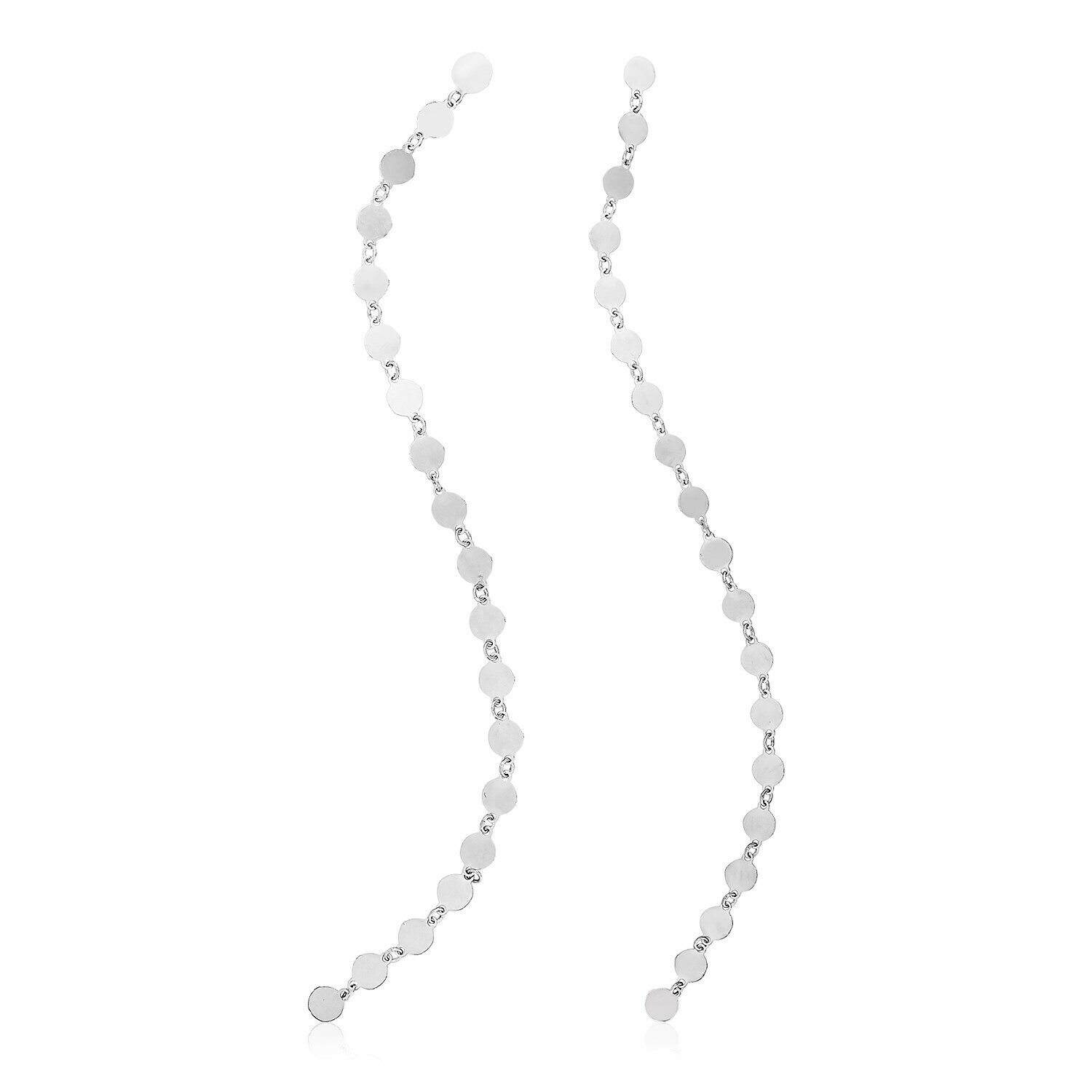 Sterling Silver Mirror Link Dangle Earrings