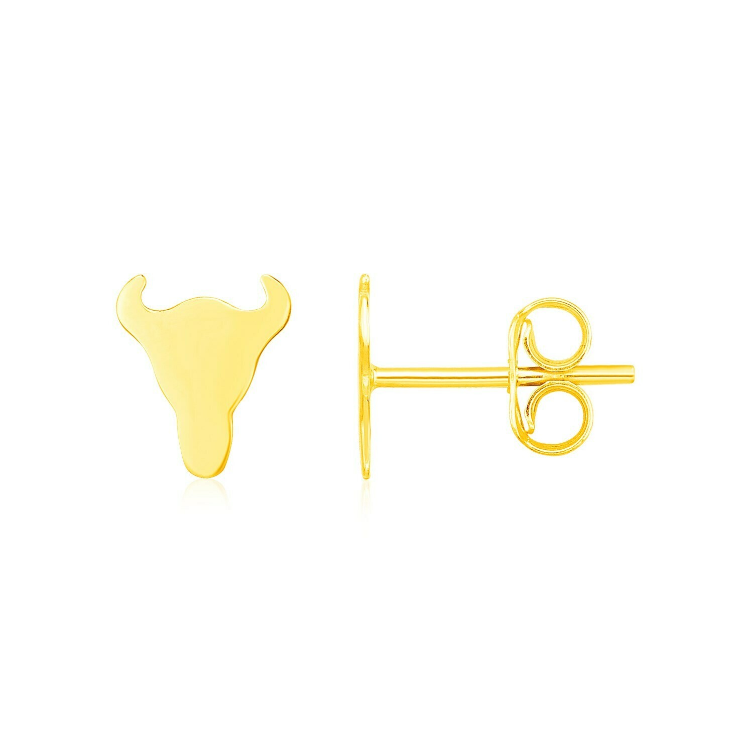 14K Yellow Gold Longhorn Earrings
