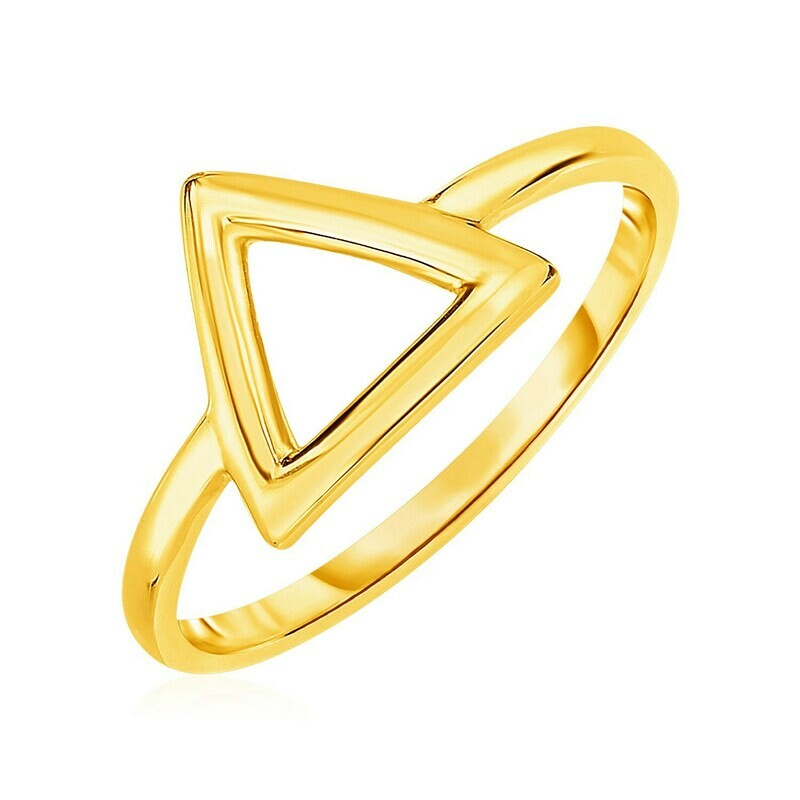 14k Yellow Gold Ring with Triangle