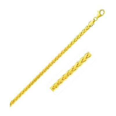 4.1mm 14k Yellow Gold Diamond Cut Round Franco Bracelet