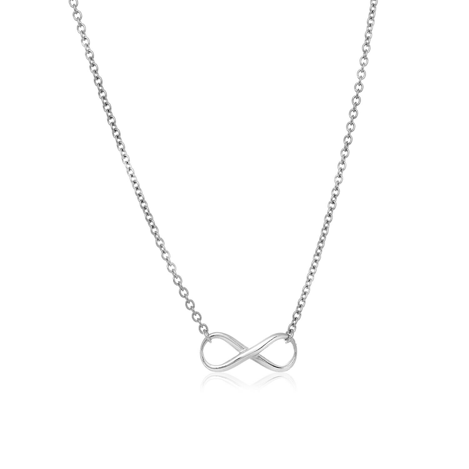Sterling Silver Infinity Symbol Necklace, Size: 18&quot;