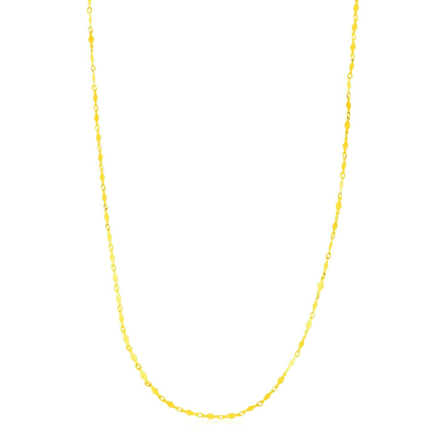 14K Yellow Gold Polished Diamond Motif Chain (3.0mm)