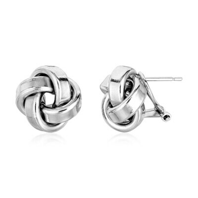 Large Sterling Silver Polished Love Knot Earrings